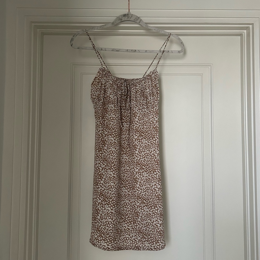Sabo skirt brown and white floral dress